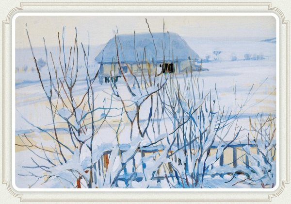 Зимний пейзаж Гжель Зинаида Голубева