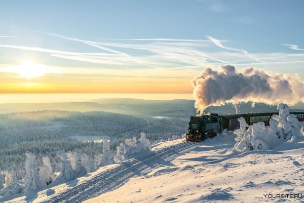Транссибирская магистраль паровоз зимой