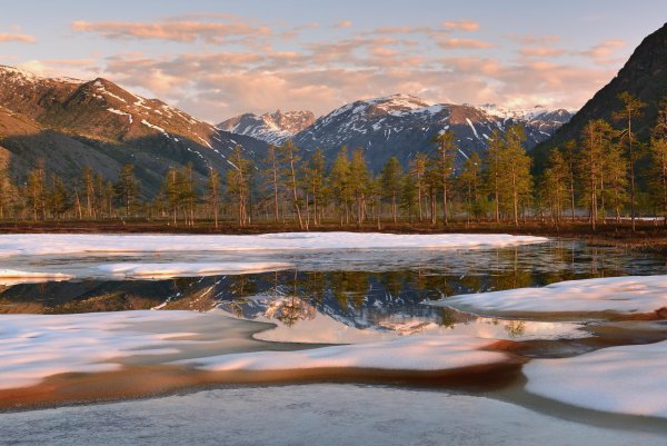Озеро Джека Лондона Магаданская область зима