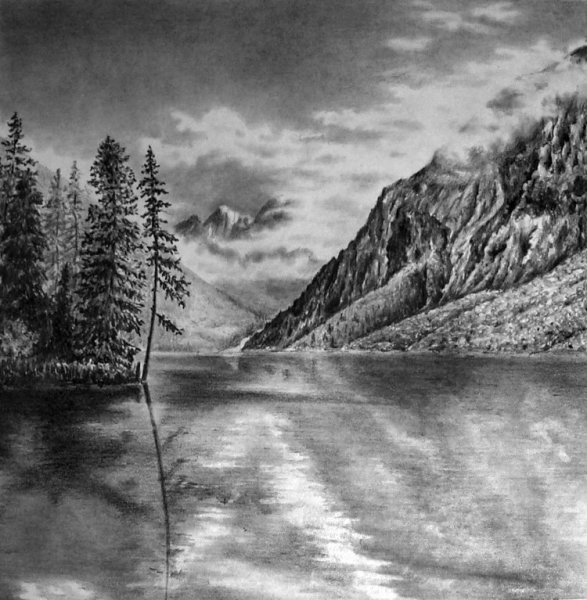 Пейзаж карандашом