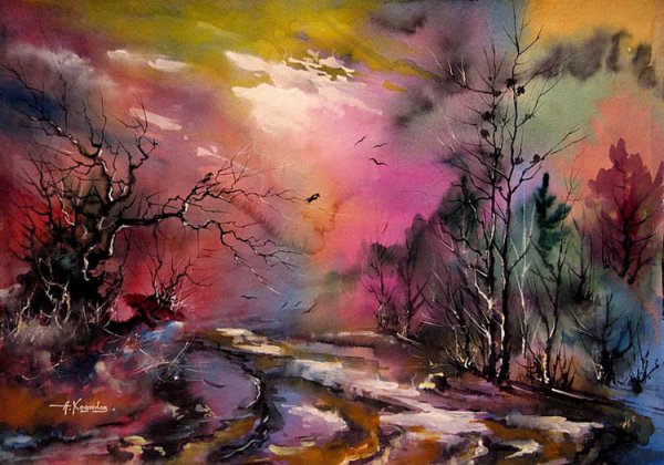 Александр Ходюков акварель картины