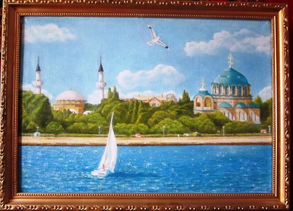 Картины вид с моря Евпатория