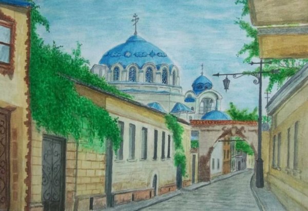 Евпатория рисунок Николаевский собор