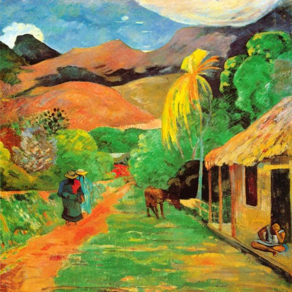 Гоген пейзаж Бретань 1888