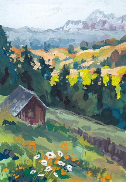 Гуашь работы художников