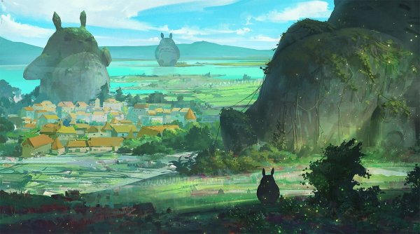 Хаяо Миядзаки пейзажи Тоторо