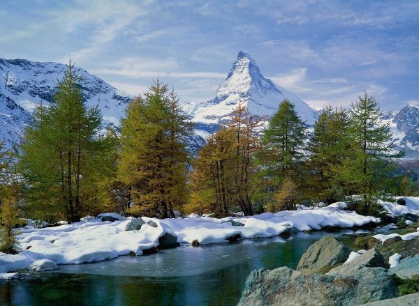Швейцария гора Маттерхорн Весна
