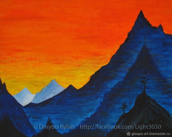 Картина Рериха Гималаи закат солнца
