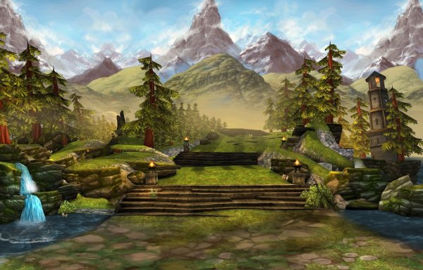 Кельтский фон лес горы