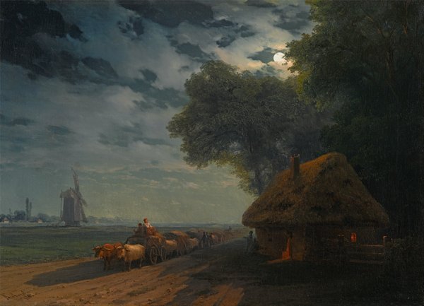 Украинский пейзаж с чумаками при Луне Айвазовский