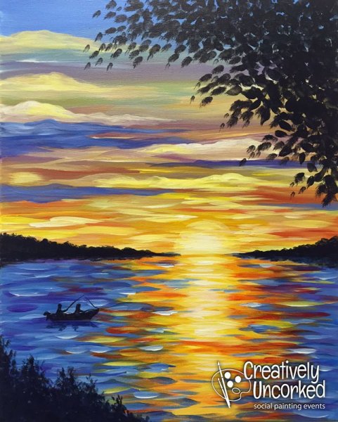 Правополушарное рисование закат