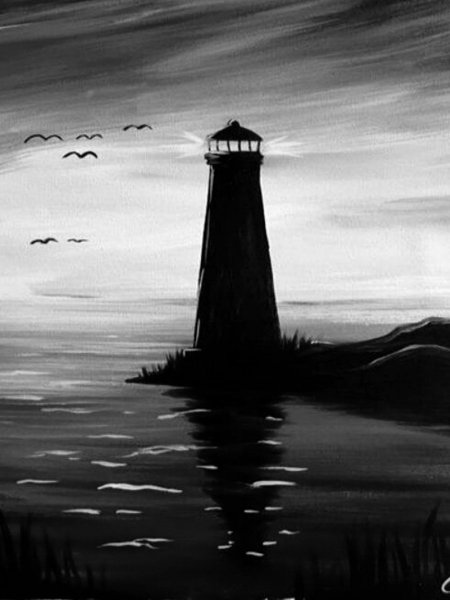 Рисование морской пейзаж