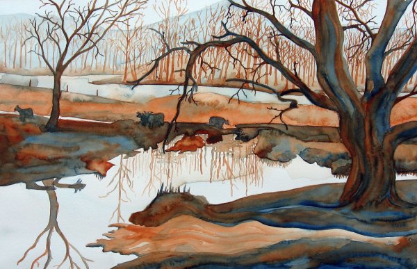 Равновесие в декоративном пейзаже живопись