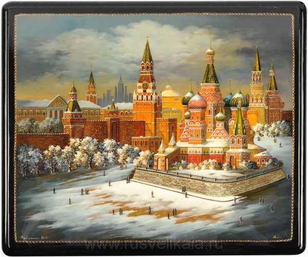 Лаковая миниатюра Федоскино Кремль Козлов