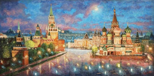 Живопись .художник Игорь Разживин - москварика ,Кремль
