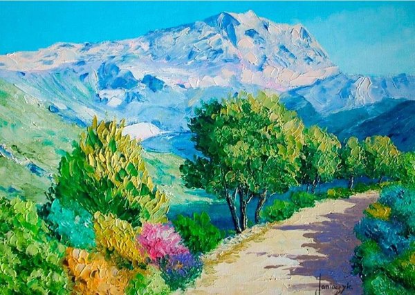 Осень гуашью