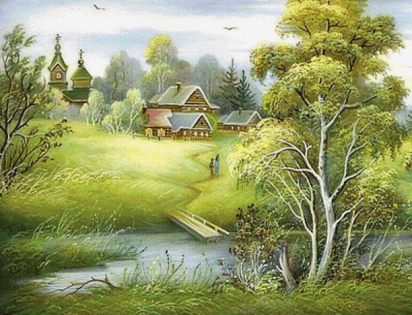 Федоскинская миниатюра пейзаж