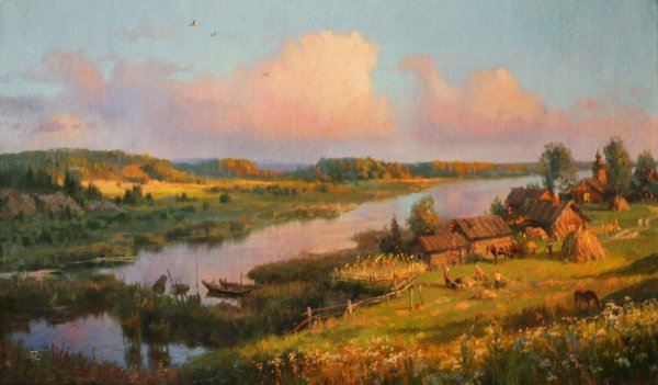 Художник Владимир Жданов картины деревни сенокос