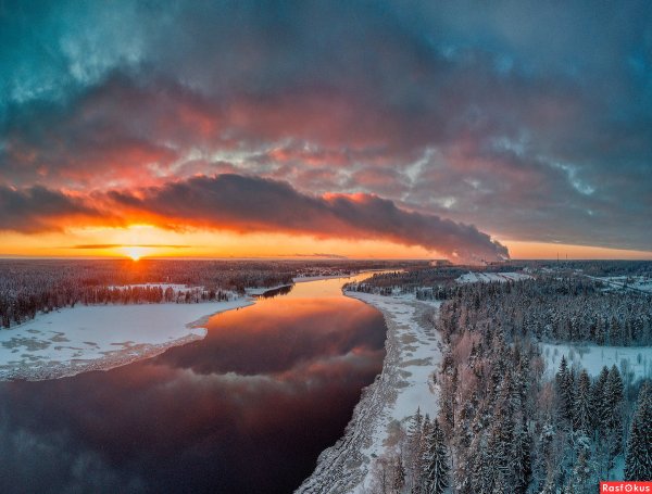 Природа зима деревня