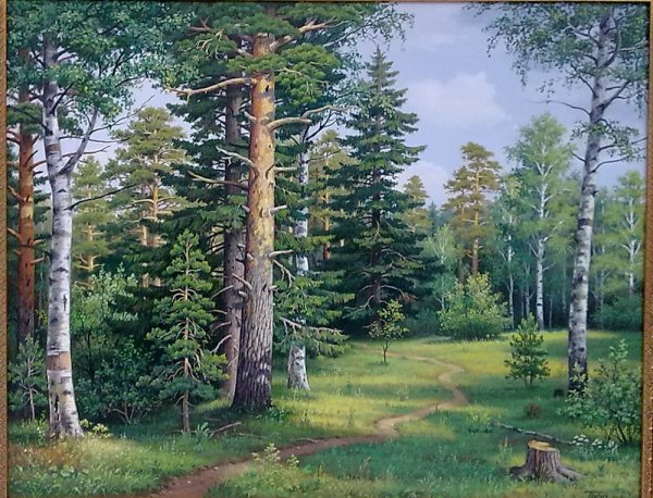 Алмазная живопись Березовая роща