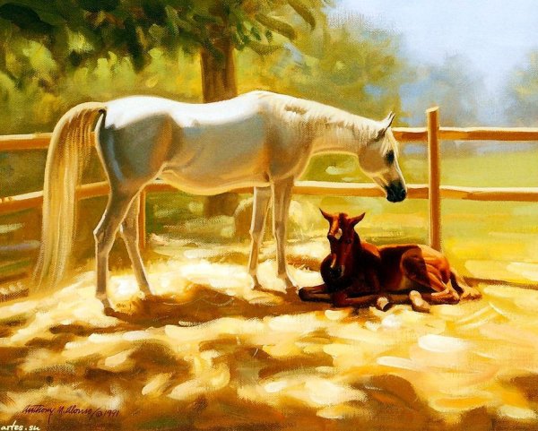 А. Горбатов лошадь с жеребенком