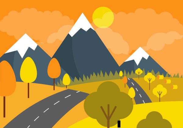 Пейзаж в векторной графике