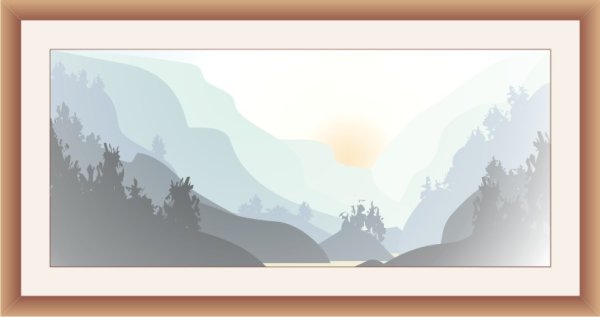 Векторный пейзаж горы