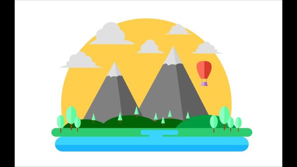 Закат coreldraw