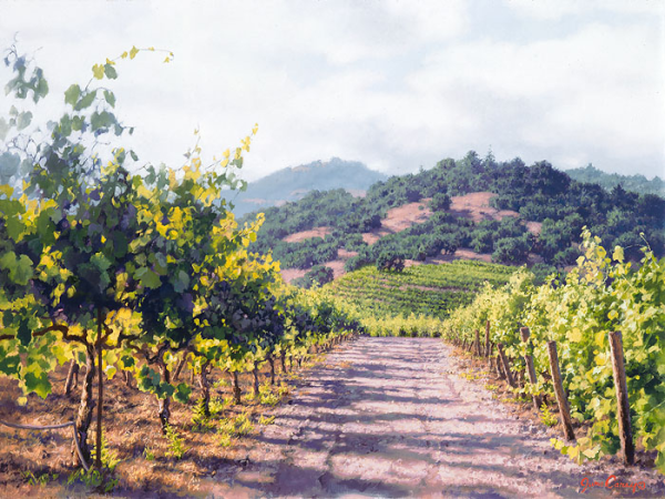 Италия виноградники в акварелях