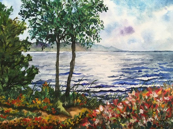 Правополушарное рисование весенний пейзаж гуашью