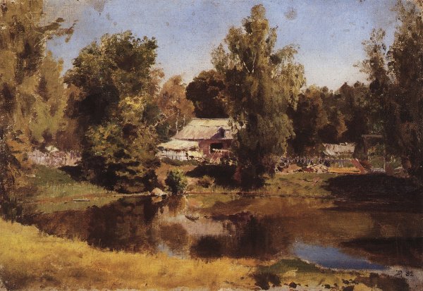 Поленов "пруд в Абрамцево", 1883