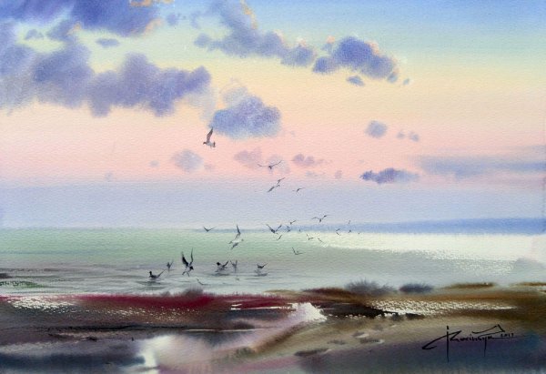 Игорь Манухов туман акварелью