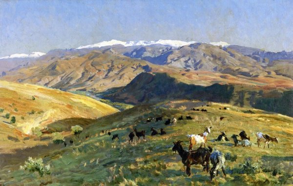 Пейзаж гор в графике Джон Сингер