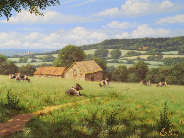 Сельский пейзаж с животными