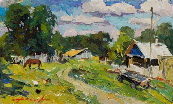 Таранов Вячеслав «деревенский пейзаж» сельский пейзаж