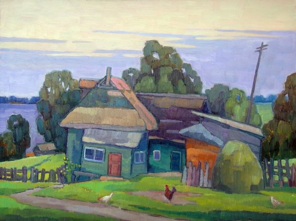 Декоративный сельский пейзаж