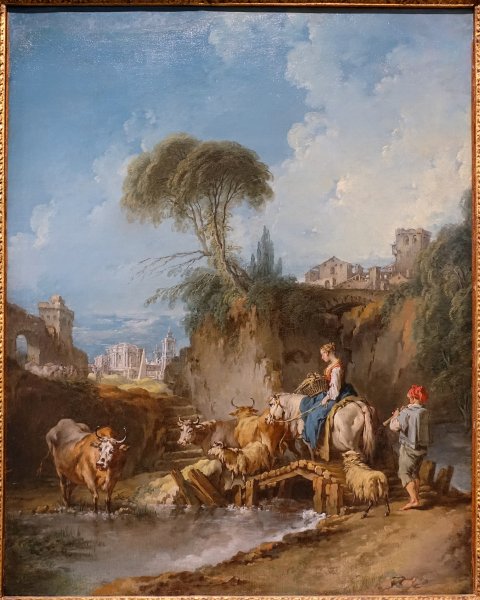 Пейзаж с отшельником Буше