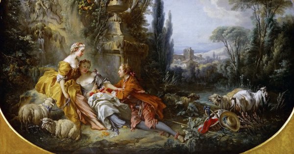 Франсуа Буше пейзаж с отшельником