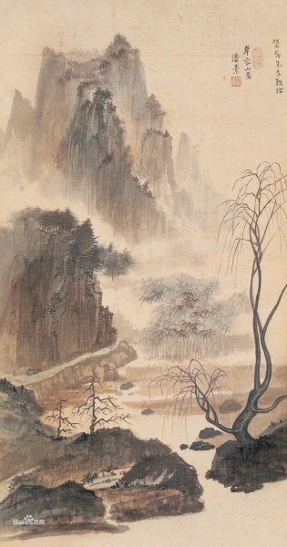 Японская Пейзажная живопись тушью