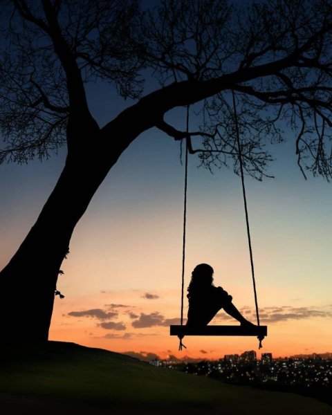 Человек на качелях