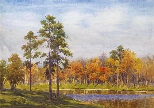 Сергей Андрияка лес акварель