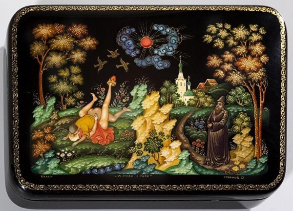 Царевна лягушка Палехская шкатулка