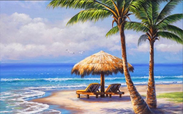 Побережье с пальмами