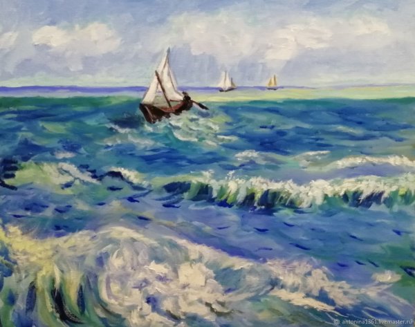 Ван Гог море в сент-Мари картина
