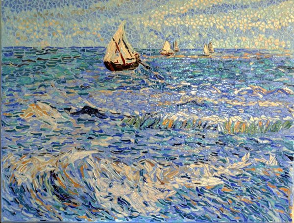 Ван Гог лодки в море
