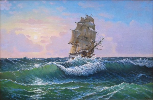 Пейзаж с кораблем