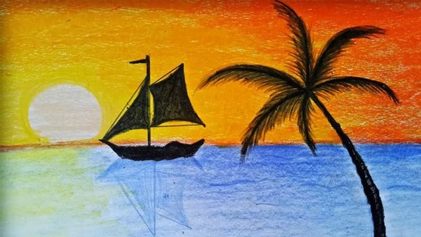 Закат рисунок