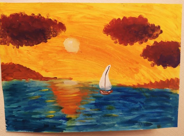 Рисунок на свободную тему закат