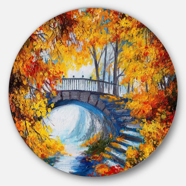 Пейзаж маслом в круге