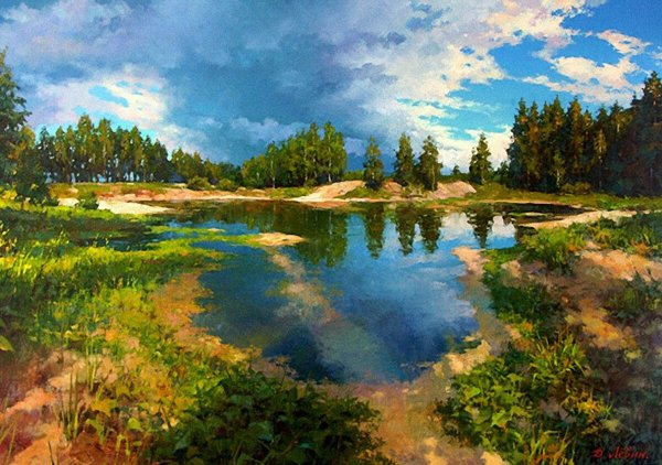 Художник Дмитрий Лёвин картины летняя деревня